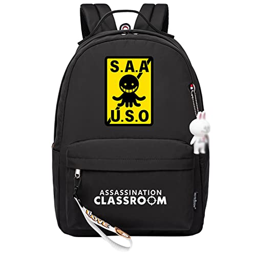 jiminhope Assassination Classroom Rucksack Anime Pochita Print Kleiner Anhänger Reißverschluss Reiserucksack Niedliche Cartoon Student Tasche für Jungen Mädchen von jiminhope