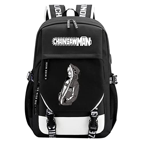 jiminhope Chainsaw Man Rucksack Studentenrucksack Anime Pochita Denji Makima Power Rucksack Unisex Schultasche Computer Taschen Reise Rucksack von jiminhope