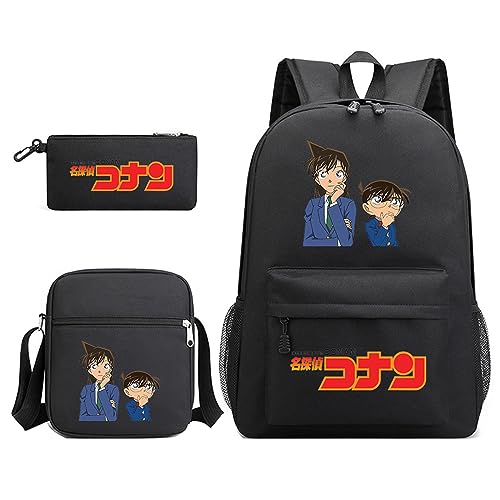 jiminhope Detective Conan Anime 3 Stück Set Rucksack Schreibwaren Taschen Canvas Taschen Handtaschen Student Schulranzen Rucksack Schreibwaren Set Detective Conan Case Closed Conan Umhängetasche jiminhope Detective Conan Anime 3 Stück Set Rucksack Schreibwaren Taschen Canvas Taschen Handtaschen Student Schulranzen Rucksack Schreibwaren Set Detective Conan Case Closed Conan Umhängetasche von jiminhope
