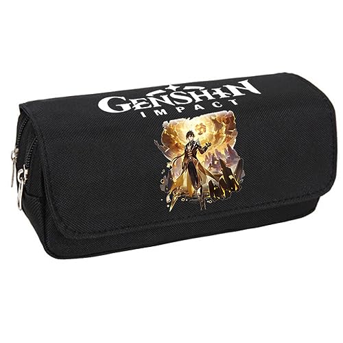 jiminhope Genshin Impact Klee gedruckt Anime Tasche Federmäppchen große Kapazität Federtasche Schreibwaren Stift Tasche für Teenager von jiminhope