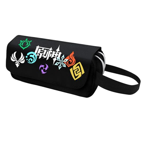 jiminhope Genshin Impact Paimon Kaedehara Kazuha Hutao Zipped Pencil Case Makeup Cosmetic Bag for Girls Boys Students Adults von jiminhope