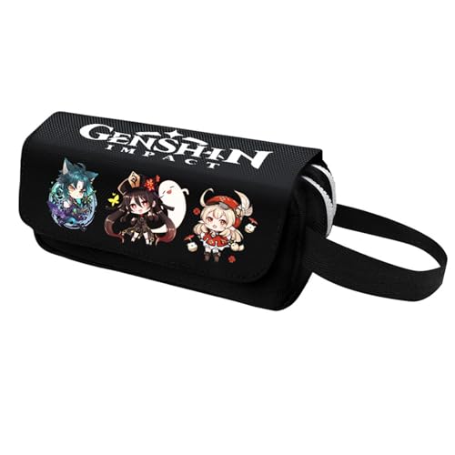 jiminhope Genshin Impact Paimon Kaedehara Kazuha Hutao Zipped Pencil Case Makeup Cosmetic Bag for Girls Boys Students Adults von jiminhope