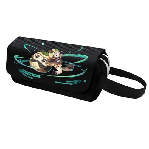 jiminhope Genshin Impact Paimon Kaedehara Kazuha Hutao Zipped Pencil Case Makeup Cosmetic Bag for Girls Boys Students Adults von jiminhope