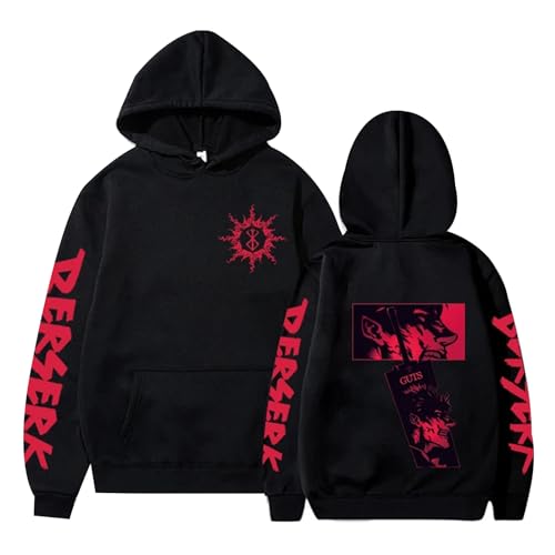 jiminhope Harajuku Anime Berserk Guts Kapuzenpullover Casual Sweatshirt Männer Frauen Herbst Winter Fleece Kapuzenpullover Anime Berserk Kleidung von jiminhope