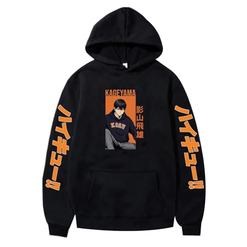 jiminhope Harajuku Kapuzenpulli Anime Karasuno Sweatshirt Kageyama Tobio Langarm Kapuzenpullover Anime Karasuno No.9 Tobio Sweatshirt von jiminhope