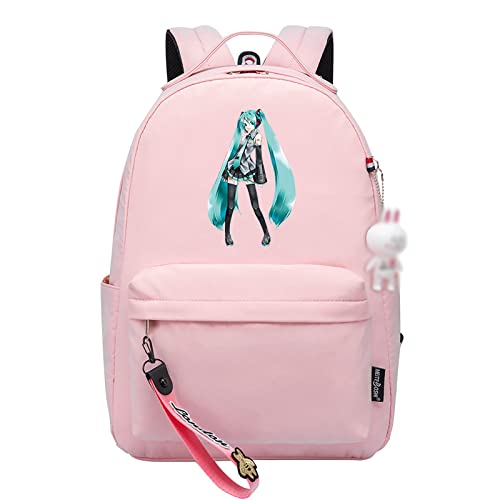 jiminhope Hatsune Miku Rucksack Anime Pochita Print Kleiner Anhänger Reißverschluss Reiserucksack Niedliche Cartoon Student Tasche für Jungen Mädchen von jiminhope