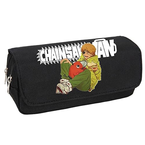 jiminhope Kettensägenmann Japanisches Anime-Federmäppchen Großes Fassungsvermögen Federtasche Schreibwaren Federtasche Pochita für Teenager von jiminhope