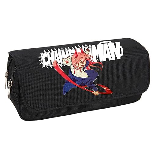 jiminhope Kettensägenmann Japanisches Anime-Federmäppchen Großes Fassungsvermögen Federtasche Schreibwaren Federtasche Pochita für Teenager von jiminhope