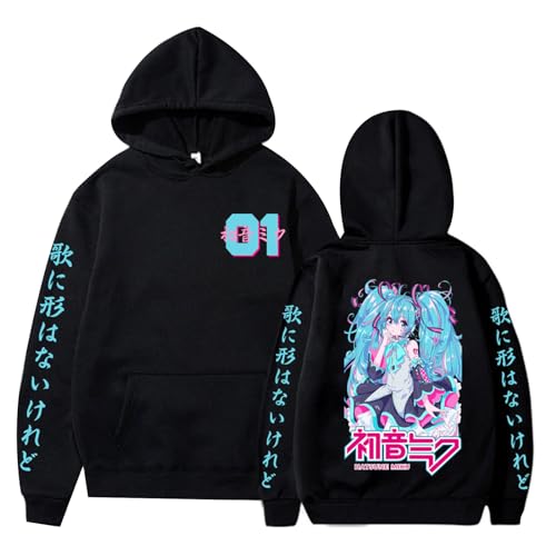 jiminhope Miku Hatsune Hoodie Unisex Anime Print Casual Style Sweatshirt Virtual Songstress Miku Hooded Sweatshirt Long Sleeve Sports Couple Sweatshirt Cosplay Clothing... von jiminhope