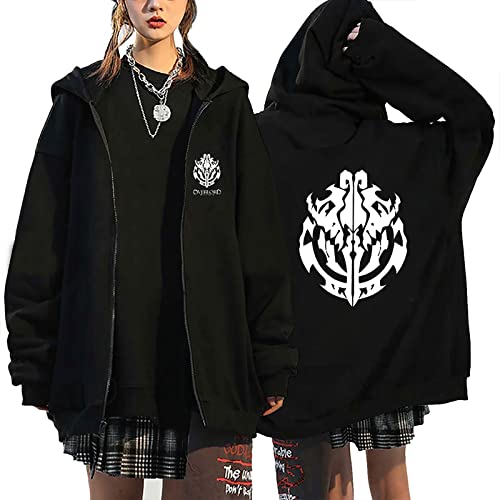 jiminhope Overlord Kapuzenmantel Anime Print Full-Zip Sweatshirt mit Tasche Damen Herren XS-3XL von jiminhope