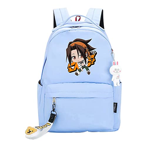 jiminhope Shaman King Rucksack Anime Pochita Print Kleiner Anhänger Reißverschluss Reiserucksack Niedliche Cartoon Student Tasche für Jungen Mädchen von jiminhope