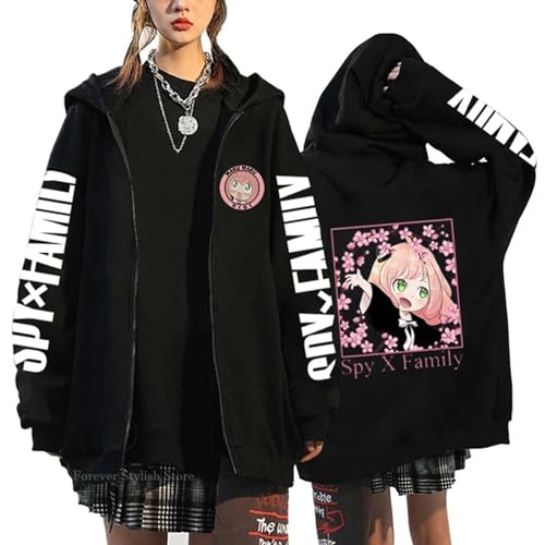 jiminhope Spy x Family Kapuzenpullis Anya Forger Cosplay Kostüm Casual Reißverschluss Sweatshirt Anya Forger Cardigan Jacke für Anime-Fans jiminhope Spy x Family Kapuzenpullis Anya Forger Cosplay Kostüm Casual Reißverschluss Sweatshirt Anya Forger Cardigan Jacke für Anime-Fans von jiminhope
