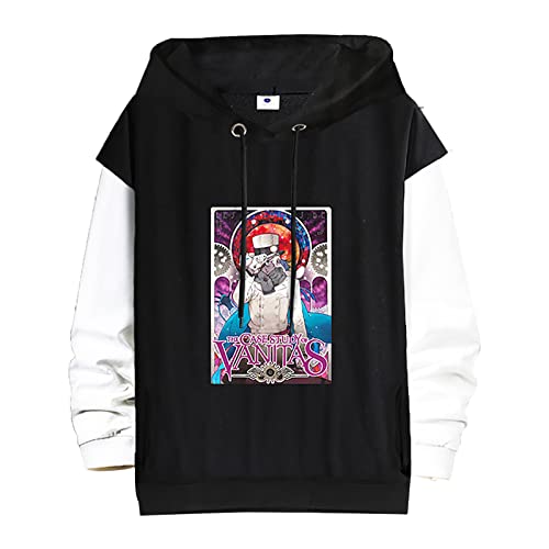 jiminhope The Case Study of Vanitas Kapuzenpullover Herren und Damen Bedrucktes Gefälschtes Zweiteiliges Sweatshirt Anime Vanitas Cosplay Kostüm von jiminhope