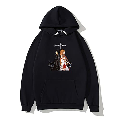 jiminhope Unisex Anime Sword Art Online Hoodie Kirigaya Kazuto Kirito Cosplay Pullover Yuuki Asuna Casual Sweatshirt Herbst Winter Lose Top von jiminhope