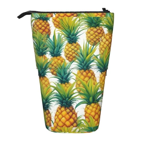 jingong Exotic Tropical Ananas Multifunktionales Federmäppchen, Aufbewahrungstasche, Make-up-Tasche, geeignet für Büro und den täglichen Gebrauch, Schwarz , Einheitsgröße, Münztasche von jingong