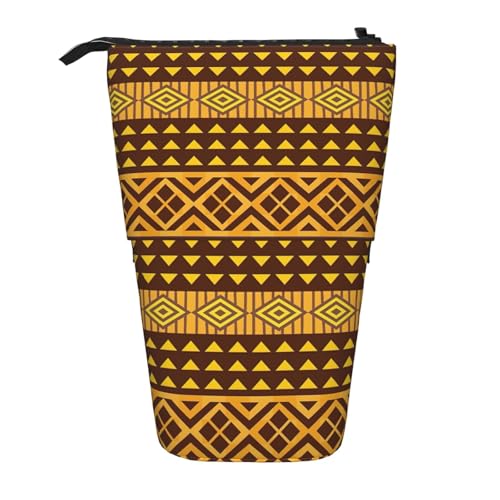 jingong Gelbe und braune Dreiecke, multifunktionales Federmäppchen, Aufbewahrungstasche, Make-up-Tasche, geeignet für Büro und den täglichen Gebrauch, Schwarz , Einheitsgröße, Münztasche von jingong