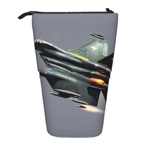 jingong Jet Fighter Multifunktionales Federmäppchen, Aufbewahrungstasche, Make-up-Tasche, geeignet für Büro und den täglichen Gebrauch, Schwarz , Einheitsgröße, Münztasche von jingong