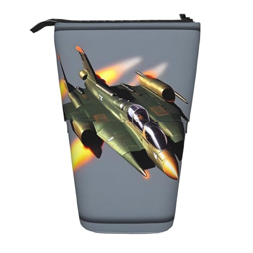 jingong Jet Fighters Multifunktionales Federmäppchen, Aufbewahrungstasche, Make-up-Tasche, geeignet für Büro und den täglichen Gebrauch, Schwarz , Einheitsgröße, Münztasche von jingong