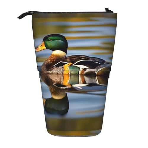 jingong Mallard Duck Multifunktionales Federmäppchen, Aufbewahrungstasche, Make-up-Tasche, geeignet für Büro und den täglichen Gebrauch, Schwarz , Einheitsgröße, Münztasche von jingong