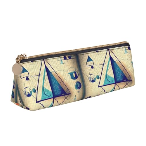 jingong Math Geek Taschenrechnertasche, dreieckig, Leder, mit geräumigem Innenraum, Reißverschluss für Schreibwerkzeuge, Büro, weiß, Einheitsgröße, Kosmetiktasche von jingong