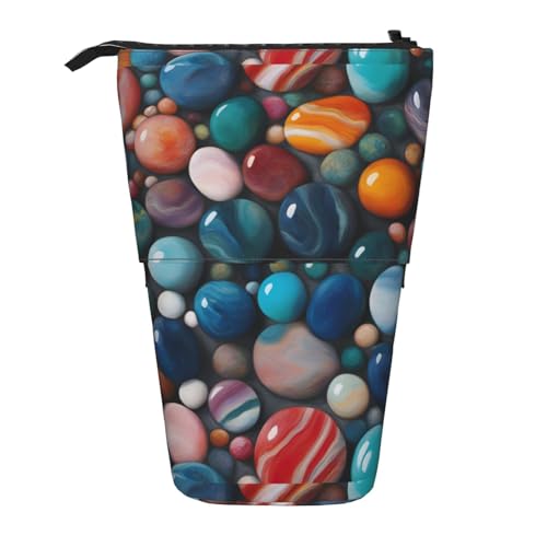 jingong Multifunktionales Federmäppchen aus farbigem Marmor, Aufbewahrungstasche, Make-up-Tasche, geeignet für Büro und den täglichen Gebrauch, Schwarz , Einheitsgröße, Münztasche von jingong