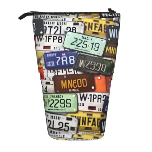 jingong Multifunktionales Federmäppchen für Nummernschilder, Aufbewahrungstasche, Make-up-Tasche, geeignet für Büro und den täglichen Gebrauch, Schwarz , Einheitsgröße, Münztasche von jingong