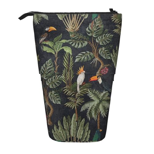 jingong Multifunktionales Federmäppchen mit Aquarell-Kaktusmotiv, Aufbewahrungstasche, Make-up-Tasche, geeignet für Büro und den täglichen Gebrauch, Schwarz , Einheitsgröße, Münztasche von jingong