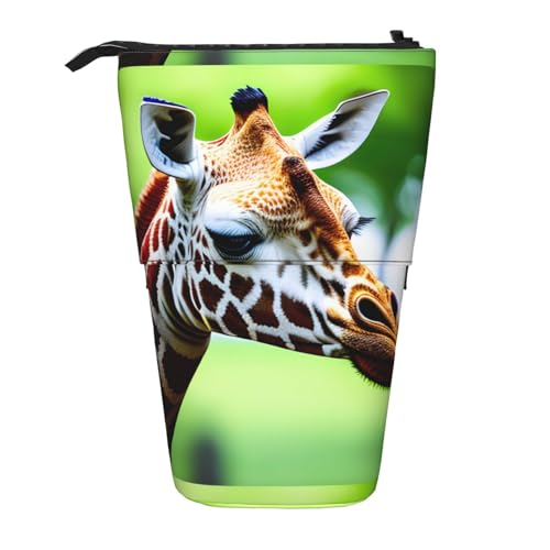 jingong Multifunktionales Federmäppchen mit Cartoon-Giraffen-Motiv, Aufbewahrungstasche, Make-up-Tasche, geeignet für Büro und den täglichen Gebrauch, Schwarz , Einheitsgröße, Münztasche von jingong