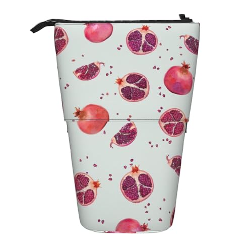 jingong Multifunktionales Federmäppchen mit Granatapfelmuster, Aufbewahrungstasche, Make-up-Tasche, geeignet für Büro und den täglichen Gebrauch, Schwarz , Einheitsgröße, Münztasche von jingong