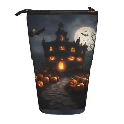 jingong Multifunktionales Federmäppchen mit Halloween-Kürbis-Design, Aufbewahrungstasche, Make-up-Tasche, geeignet für Büro und den täglichen Gebrauch, Schwarz , Einheitsgröße, Münztasche von jingong