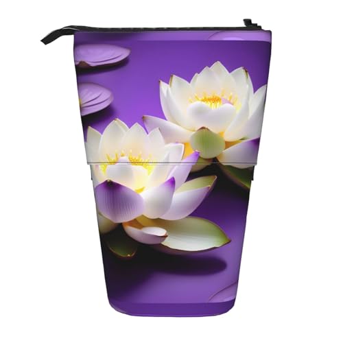 jingong Multifunktionales Federmäppchen mit Lotusblumen-Motiv, Aufbewahrungstasche, Make-up-Tasche, geeignet für Büro und den täglichen Gebrauch, Schwarz , Einheitsgröße, Münztasche von jingong