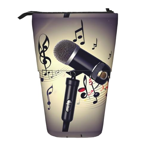 jingong Multifunktionales Federmäppchen mit Mikrofon mit Musiknote, Aufbewahrungstasche, Make-up-Tasche, geeignet für Büro und den täglichen Gebrauch, Schwarz , Einheitsgröße, Münztasche jingong Multifunktionales Federmäppchen mit Mikrofon mit Musiknote, Aufbewahrungstasche, Make-up-Tasche, geeignet für Büro und den täglichen Gebrauch, Schwarz , Einheitsgröße, Münztasche von jingong