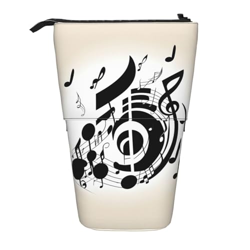 jingong Multifunktionales Federmäppchen mit Musiknoten, Aufbewahrungstasche, Make-up-Tasche, geeignet für Büro und den täglichen Gebrauch, Schwarz , Einheitsgröße, Münztasche von jingong