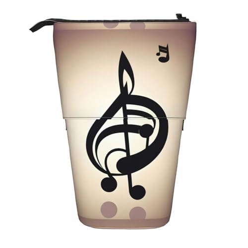 jingong Multifunktionales Federmäppchen mit Musiknoten-Druck, Aufbewahrungstasche, Make-up-Tasche, geeignet für Büro und den täglichen Gebrauch, Schwarz , Einheitsgröße, Münztasche von jingong