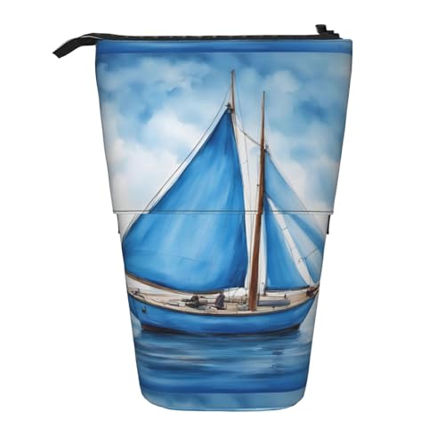 jingong Multifunktionales Federmäppchen mit Segelboot, Aufbewahrungstasche, Make-up-Tasche, geeignet für Büro und den täglichen Gebrauch, Schwarz , Einheitsgröße, Münztasche von jingong