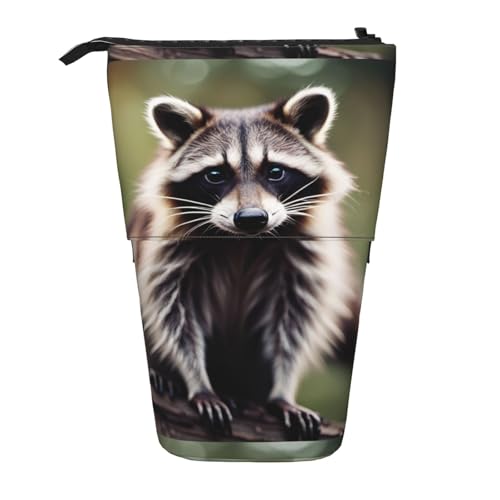 jingong Multifunktionales Federmäppchen mit niedlichem Waschbär-Design, Aufbewahrungstasche, Make-up-Tasche, geeignet für Büro und den täglichen Gebrauch, Schwarz , Einheitsgröße, Münztasche von jingong