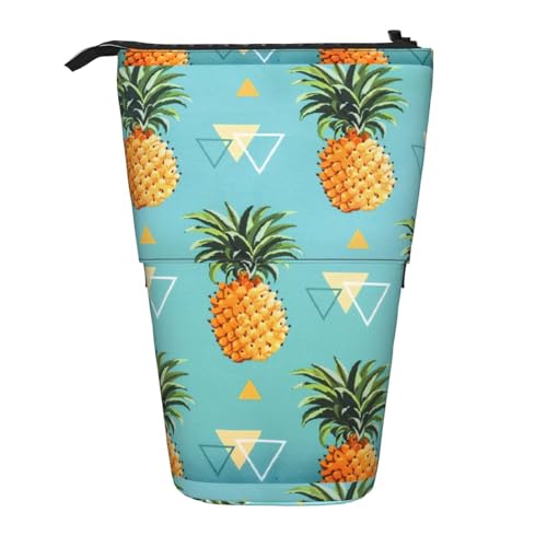 jingong Multifunktionales Federmäppchen mit tropischen Früchten, Ananas, Aufbewahrungstasche, Make-up-Tasche, geeignet für Büro und den täglichen Gebrauch, Schwarz , Einheitsgröße, Münztasche von jingong