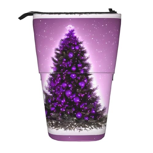 jingong Multifunktionales Federmäppchen mit weihnachtlichem Weihnachtsbaum, Aufbewahrungstasche, Make-up-Tasche, geeignet für Büro und den täglichen Gebrauch, Schwarz , Einheitsgröße, Münztasche von jingong