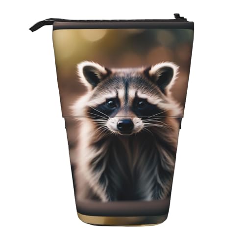 jingong Niedlicher Waschbär (1) Multifunktionales Federmäppchen, Aufbewahrungstasche, Make-up-Tasche, geeignet für Büro und den täglichen Gebrauch, Schwarz , Einheitsgröße, Münztasche von jingong