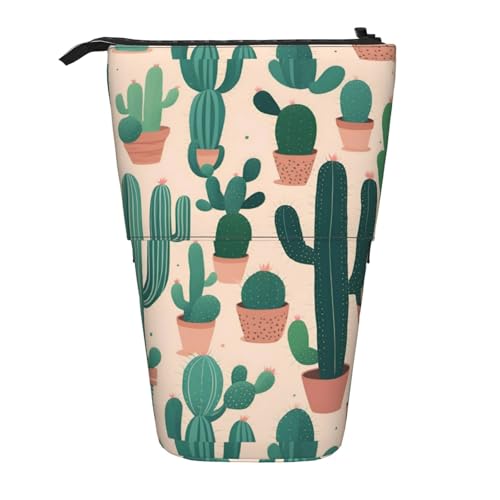 jingong Niedliches Kaktus-Federmäppchen, Aufbewahrungstasche, Make-up-Tasche, geeignet für Büro und den täglichen Gebrauch, Schwarz , Einheitsgröße, Münztasche von jingong