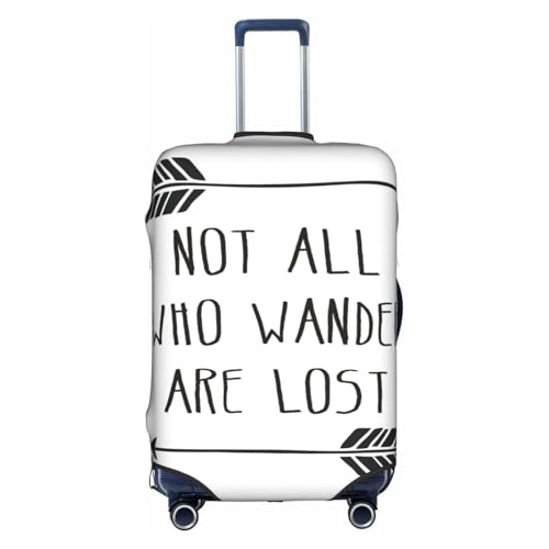 jingong Not All Who Wander are Lost Print Elastische Gepäckkofferbezüge Erwachsene Gepäckschutz Reisekoffer Schutzhülle, weiß, XL von jingong