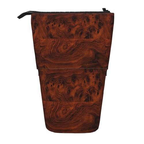 jingong Rotes Holz. Multifunktionales Federmäppchen, Aufbewahrungstasche, Make-up-Tasche, geeignet für Büro und den täglichen Gebrauch, Schwarz , Einheitsgröße, Münztasche von jingong