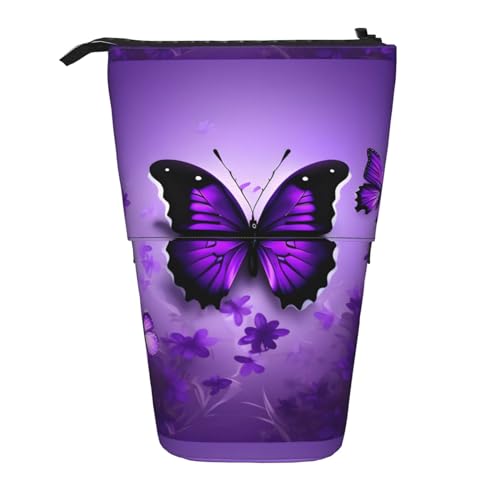 jingong Schönes multifunktionales Federmäppchen mit Schmetterlingen, Aufbewahrungstasche, Make-up-Tasche, geeignet für Büro und den täglichen Gebrauch, Schwarz , Einheitsgröße, Münztasche von jingong