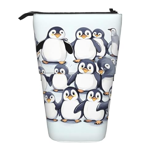 jingong Viele niedliche Baby-Pinguine, multifunktionales Federmäppchen, Aufbewahrungstasche, Make-up-Tasche, geeignet für Büro und den täglichen Gebrauch, Schwarz , Einheitsgröße, Münztasche von jingong