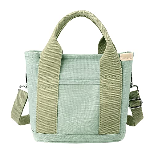 Canvas Tote Bags for Women Crossbody Bags with Zipper Handbag Tote Purse Tote Tote Tote Bag Shoulder Bag for School Shopping Work Travel B01-green von jingyuKJ