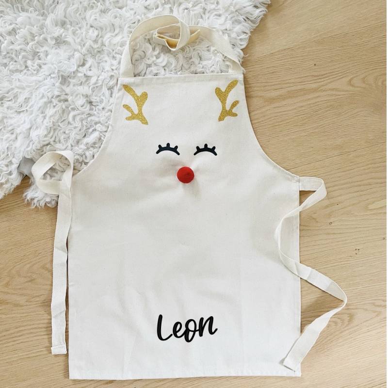 Kinderschürze Rentier Mit Namen | Personalisierte Kochschürze |„Jippie Cookie" Backschürze Weihnachten Mädchen Schürze Jungen von jippieYAY