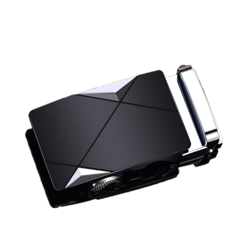 Jiujiutu Gürtelschnalle herren 35mm damen zum wechseln dorn für gürtelschnalle einzelne automatik einstellbar gürtel zubehör (Schräg Silber) von Jiujiutu