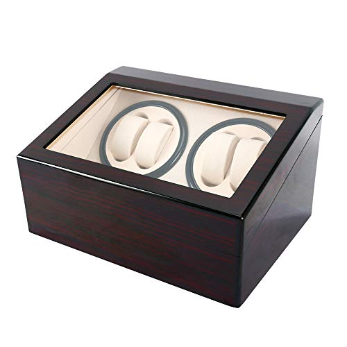 jiumxliu 4+6 Uhrenbeweger Automatik Uhr Box mit Glasfenster Luxus Aufbewahrungsbox für Herren Uhren leicht und langlebig ideal für Zuhause und Geschäft leiser Betrieb unter 5dB von jiumxliu