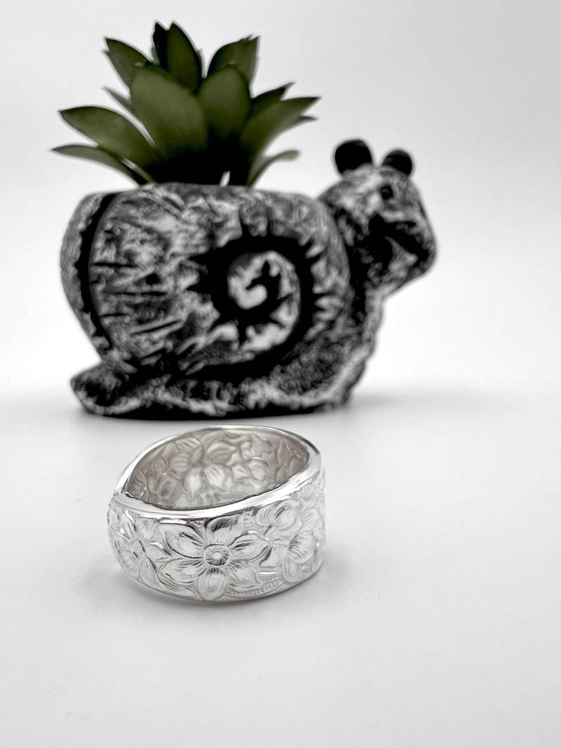 Antiker Löffel Ring Narzisse 1935 Vintage Reeigner Silberschmuck von jjevensen