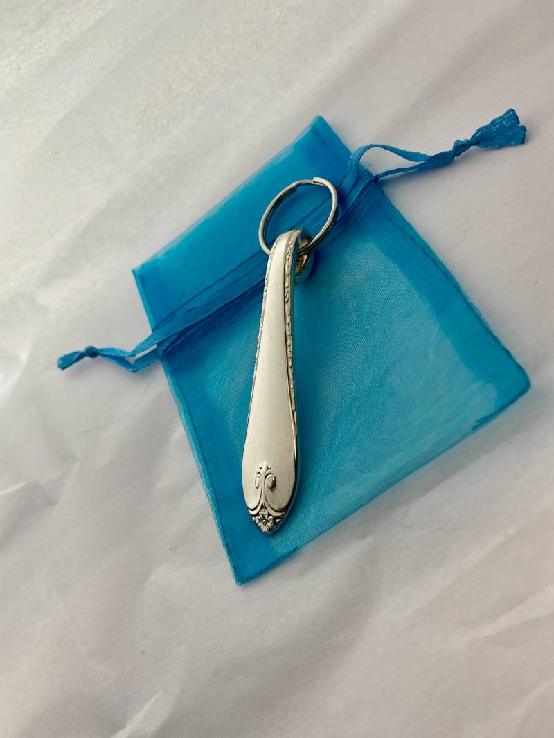 Exquisite Silber Löffel Schlüsselbund Schlüssel Fob Vintage Reanspruchte Silberwaren von jjevensen